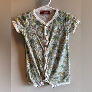 Milkbarn Kids Bamboo Floral Shortall Romper Size 3-6 months